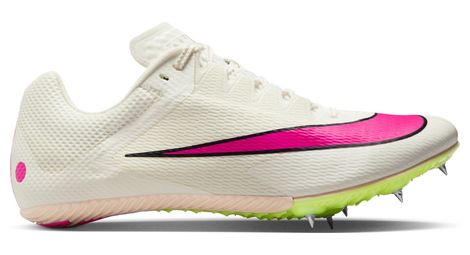 Nike zoom rival sprint white pink yellow unisex track & field shoe