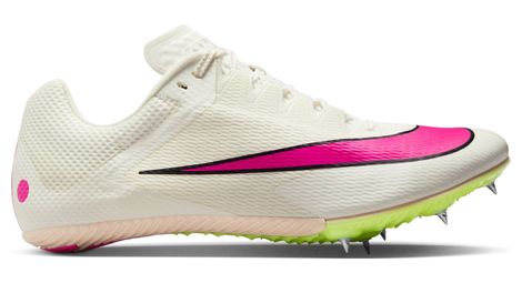 Zapatilla de atletismo unisex nike zoom rival sprint blanca rosa amarilla