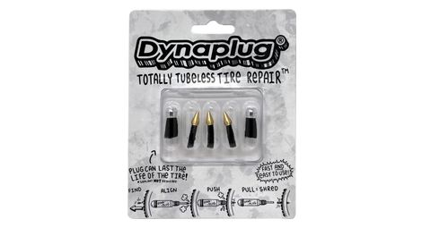 Kit de Réparation Tubeless Dynaplug Plug Pack 3x Soft Nose et 2x Mega Plugs