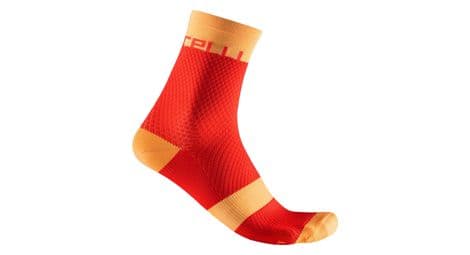 Chaussettes femme castelli velocissima 12 rouge/orange