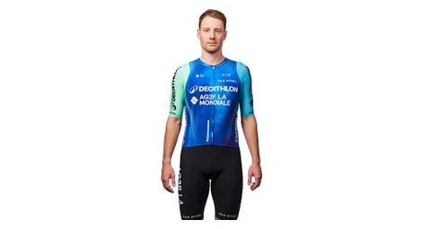 Maglia a maniche corte van rysel rcr pro decathlon ag2r la mondiale verde/blu