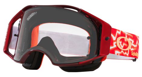 Oakley airbrake mtb goggle x troy lee designs red / clear lenses / ref : oo7107-25