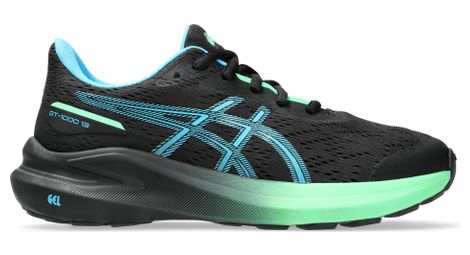 Asics gt-1000 13 gs scarpe da corsa nero/blu/verde bambino