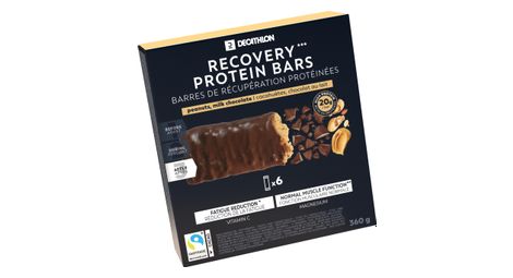 Barres protéinées récupération decathlon nutrition cacahuètes 6x60g