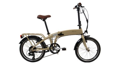 Velo pliant electrique bicyklet marcus shimano tourney 6v 418 wh 20 beige ivoire