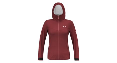 Chaqueta impermeable para mujer salewa puez aqua rojo burdeos