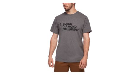 Black diamond stacked logo men's short sleeve t-shirt gray