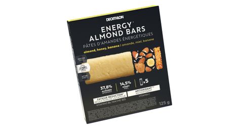 Barres energetiques decathlon nutrition pate d amande banane 5x25g