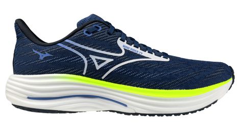 mizuno wave rider 29 running shoes blue yellow men s