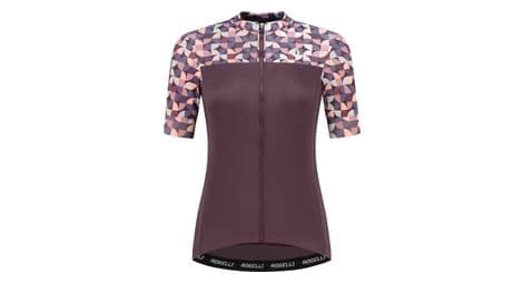 Maillot manches courtes rogelli essential graphic bordeaux femme