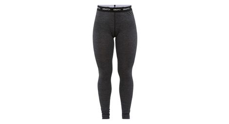 Collant lunghi artigianali in lana merino nero donna