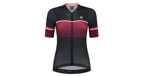 Maillot Manches Courtes Velo Rogelli Impress II - Femme - Bourgogne/Corail/Noir