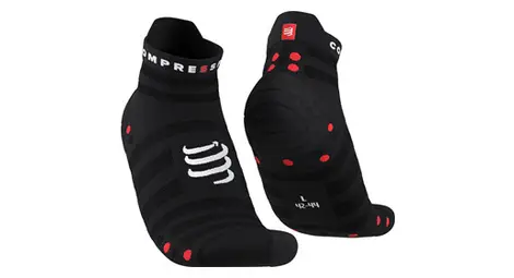 Paar compressport pro racing sokken v4.0 ultralight run low zwart