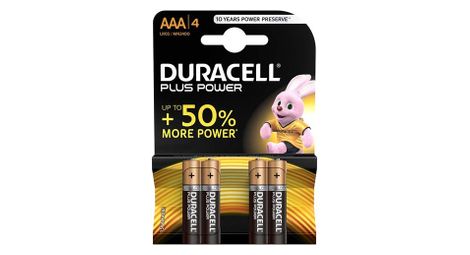 Lot de 4 piles alcalines aaa lr03 duracell