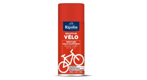 RIPOLIN - Solution Vélo - Aérosol Peinture - Sans Coulure - Finition Mate - Rouge Turbo - 400 ml