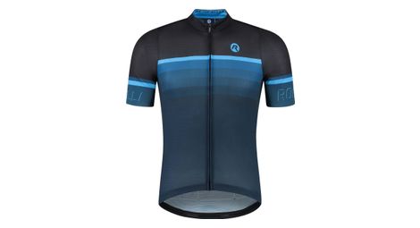Maillot Manches Courtes Velo Rogelli Hero II - Homme - Bleu/Noir
