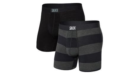 Set van 2 saxx vibe super soft brief graphite rugby black boxers