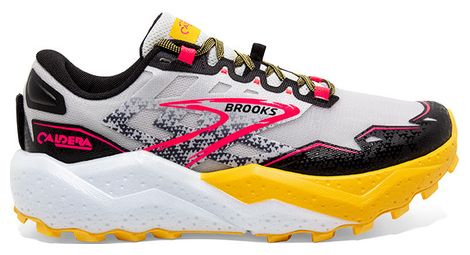 Brooks caldera 7 gris amarillo rosa zapatillas de trail para mujer 40.1/2