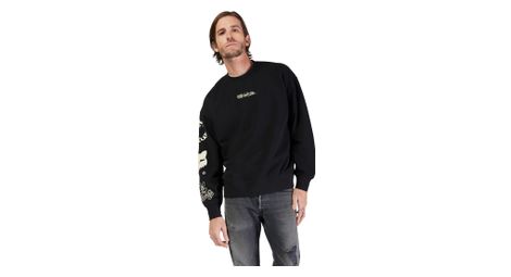 Fox Herren Sweatshirt Oversized Crew Hello Future Schwarz