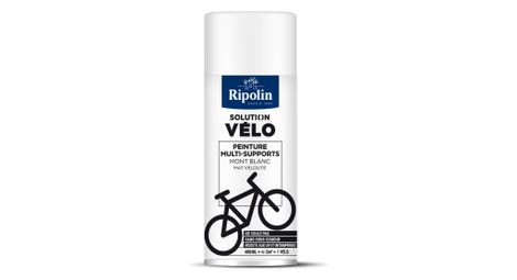 RIPOLIN - Solution Vélo - Aérosol Peinture - Sans Coulure - Finition Mate - Blanc Mont Blanc - 400 ml