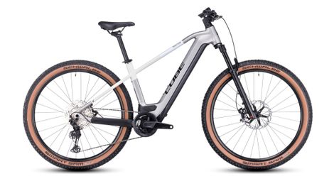Cube reaction hybrid slt 750 electric hardtail mtb shimano xt 12s 750 wh 27.5'' silver cream white