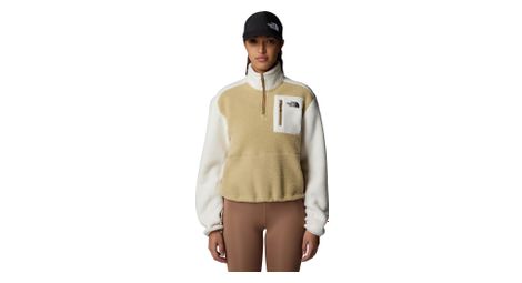 Forro polar the north face women's yumiori1/4 zip beige/blanco