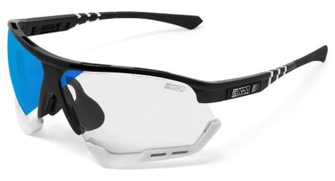 Scicon sports aerocomfort scn xt xl lunettes de soleil de performance sportive (miroir bleu photochromique scnxt/luminosité noire)