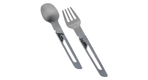 Fourchette et cuillère pliants quechua mh500 inox