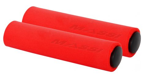 Paire de grips massi silicone mat rouge