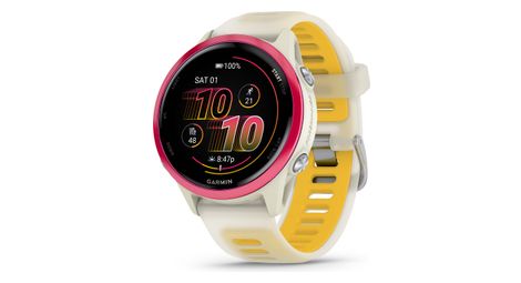 Montre GPS Garmin Forerunner 570 - 42 mm Rose Aluminium Beige