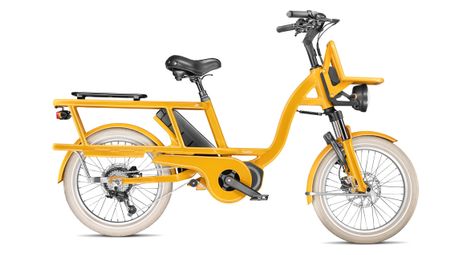 Vélo cargo gaya, l'incroyable le court, safran, pack solo