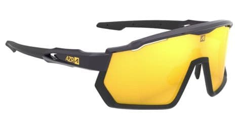 Conjunto de gafas azr pro race rx negras transparentes / lente hidrofóbica dorada