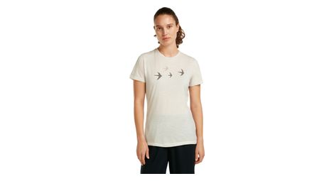 T-Shirt Icebreaker 150 Tech Lite Tee Bird Transit Blanc Femme