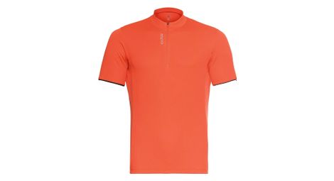 Maillot manches courtes 1 2 zip odlo essential orange