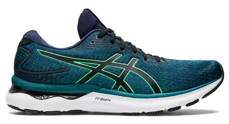 Chaussures running asics gel nimbus 24 bleu vert