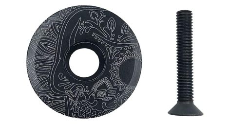 Bouchon de potence en alliage d'aluminium ultra-léger - noir à motifs