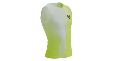 Debardeur compressport performance tank jaune blanc