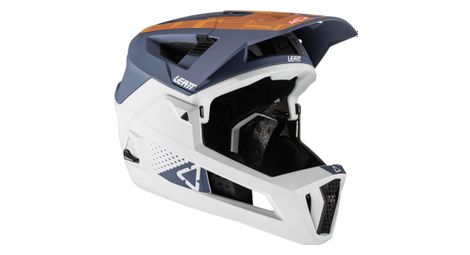 Casque avec mentonniere amovible mtb enduro 4 0 blanc bleu orange 2022