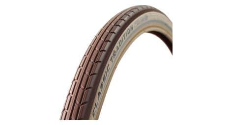 Cst pneu extérieur tradition 28 x 1.75 marron/crème avec lignes réfléchissantes