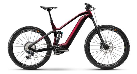 Haibike nduro 7 shimano slx 12v 720 wh 27''/29'' bordeaux/zwart volledig geveerde elektrische mountainbike 2024