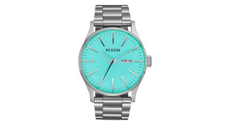 Unisex-uhr nixon sentry stahl silber/türkis