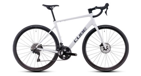 Cube attain slx bicicletta da strada shimano 105 12s 700 mm cotone bianco grigio 2025