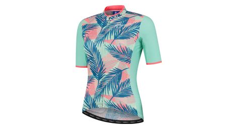 Maillot manches courtes velo rogelli leaf - femme