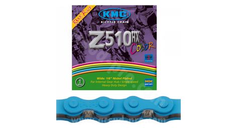 Chaine velo kmc bmx z510hx black nano bleu 112m