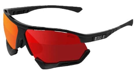 Scicon aerocomfort xl brille schwarz glänzend / rot verspiegelt