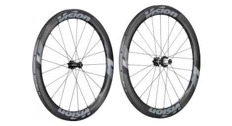 Juego de ruedas tubulares de carbono Vision Metron 55 SL Disc Carbon | 9/15 / 12x100 - 9x135 - 12x142 mm | negro