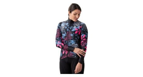 Damen langarmtrikot alé pr-r green garden blau/pink m