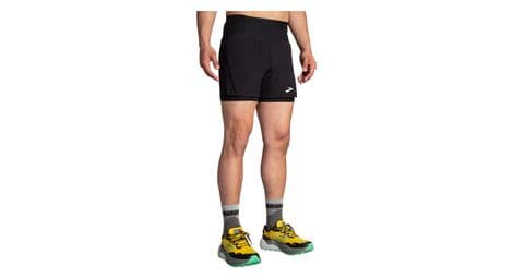 Pantalón corto brooks high point trail 5inch 2-in-1 negro hombre