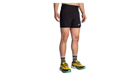 2-in-1 shorts brooks high point trail 5inch schwarz herren m