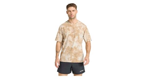 Maglietta a maniche corte adidas Terrex Multi Spray Dye beige da uomo